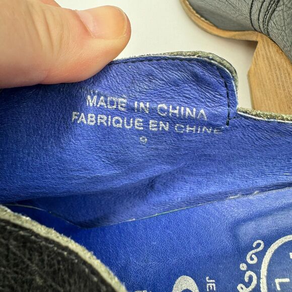 Jeffery Campbell Bootie Womens 6 Black Leather Mule Slip On Block Heel Ibiza - Picture 10 of 11